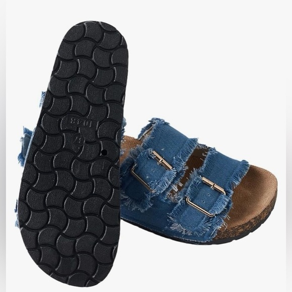 Women’s Blue Denim Sandals - Picture 2 of 5
